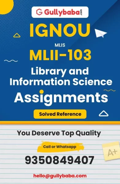 IGNOU MLII-103 Solved Assignment