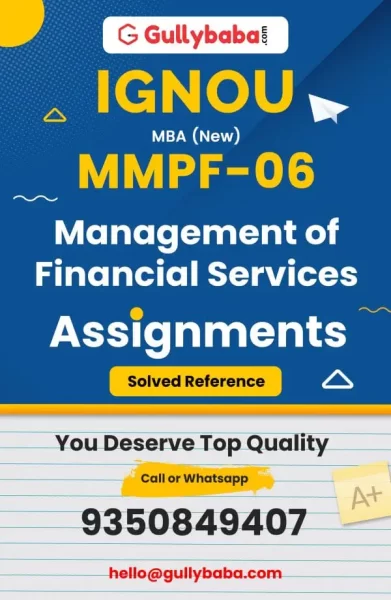 IGNOU MMPF-06 Solved Assignment