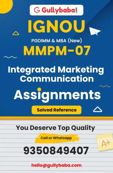 IGNOU MMPM-07 Solved Assignment
