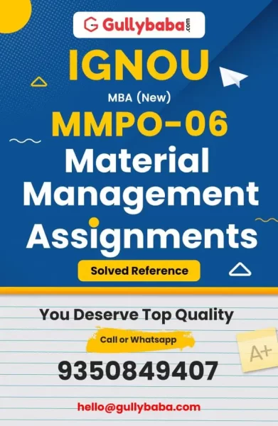 IGNOU MMPO-06 Solved Assignment