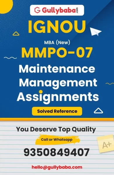 IGNOU MMPO-07 Solved Assignment