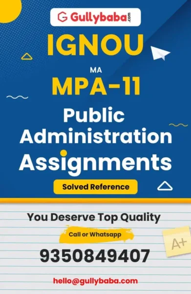 MPA-11 IGNOU Solved Assignments
