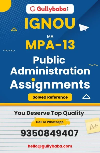 MPA-13 IGNOU Solved Assignment