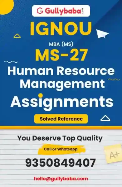 IGNOU MS-27 Solved Assignment