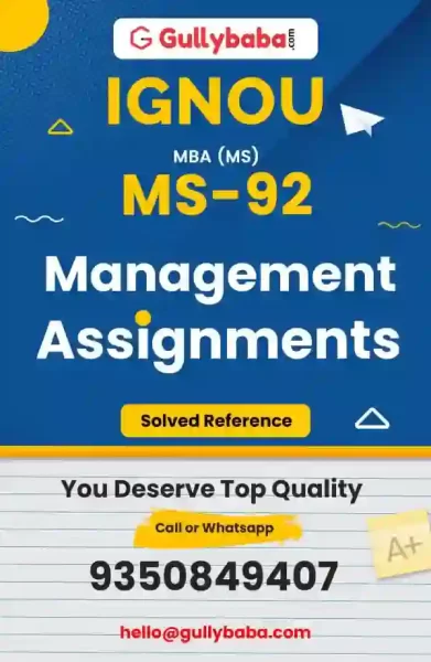 MS-92 IGNOU Solved Assignment