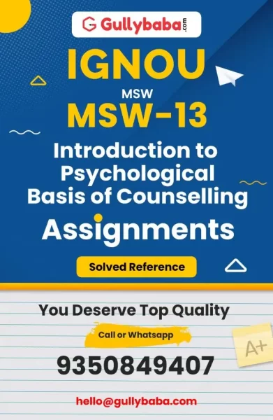 IGNOU MSW-13 Solved Assignment