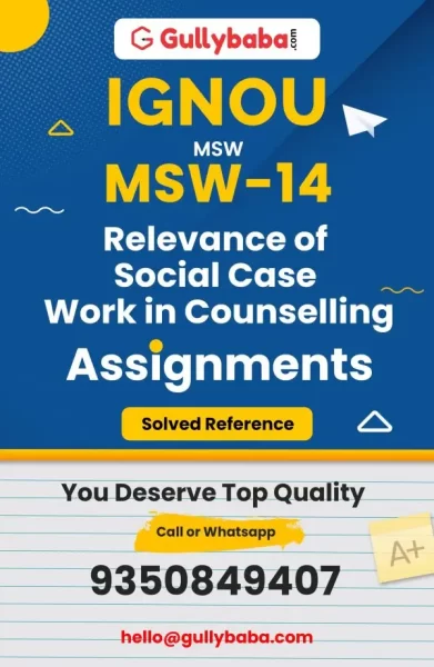 IGNOU MSW-14 Solved Assignment