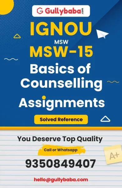 IGNOU MSW-15 Solved Assignment