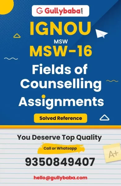 IGNOU MSW-16 Solved Assignment
