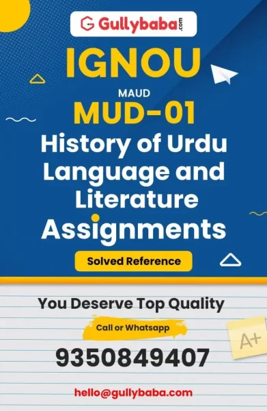 MUD-01 IGNOU Solved Assignment