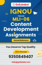 MLI 06 IGNOU Solved Assignment