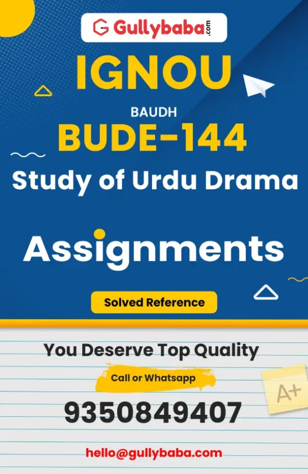 IGNOU Solved Assignment-BUDC-144