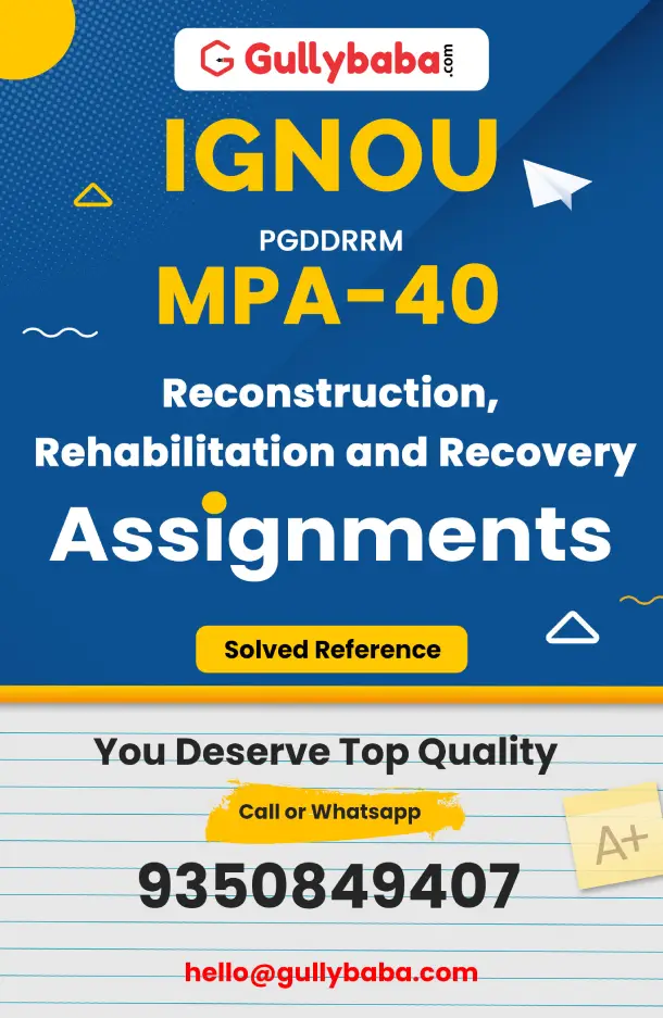 MPA-40: Reconstruction, Rehabilitation and Recovery