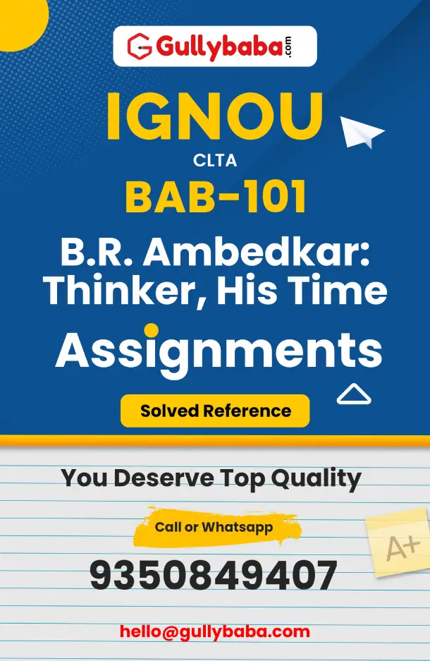 BAB-101: B.R. Ambedkar: Thinker, His Time