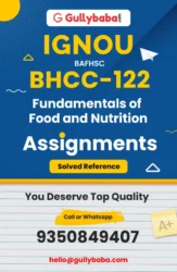 BHCC-122 : Fundamentals of Food and Nutrition
