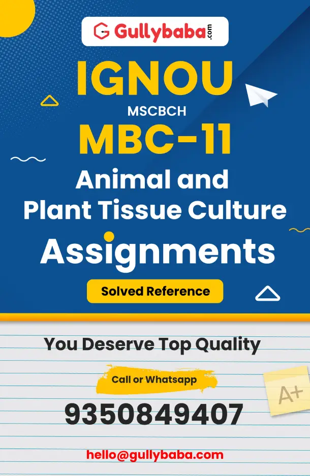 MBC-11: Animal and Plant Tissue Culture