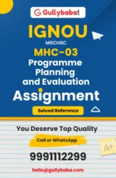 MHC-03: Programme Planning and Evaluation