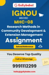 MHC-08: Research Methods in Community Development and Extension Management