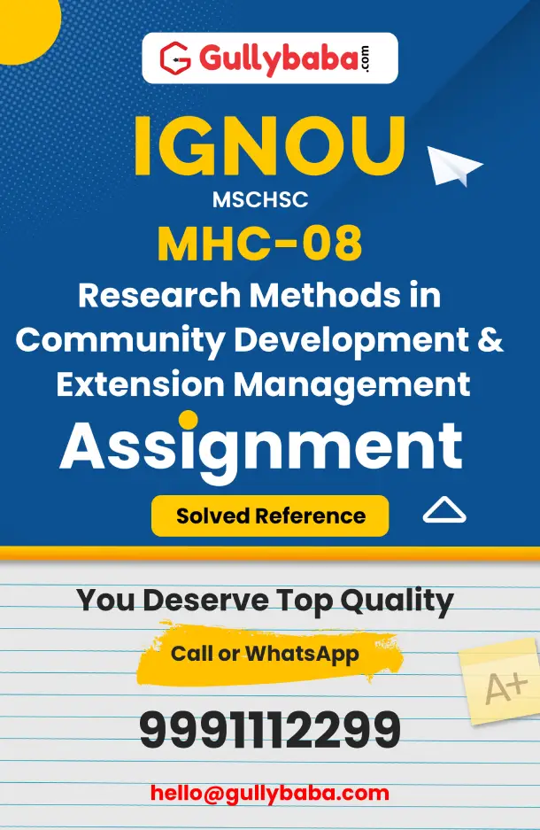 MHC-08: Research Methods in Community Development and Extension Management