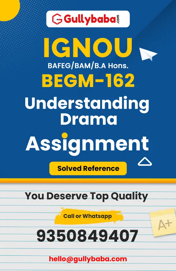 BEGM-162 : Understanding Drama