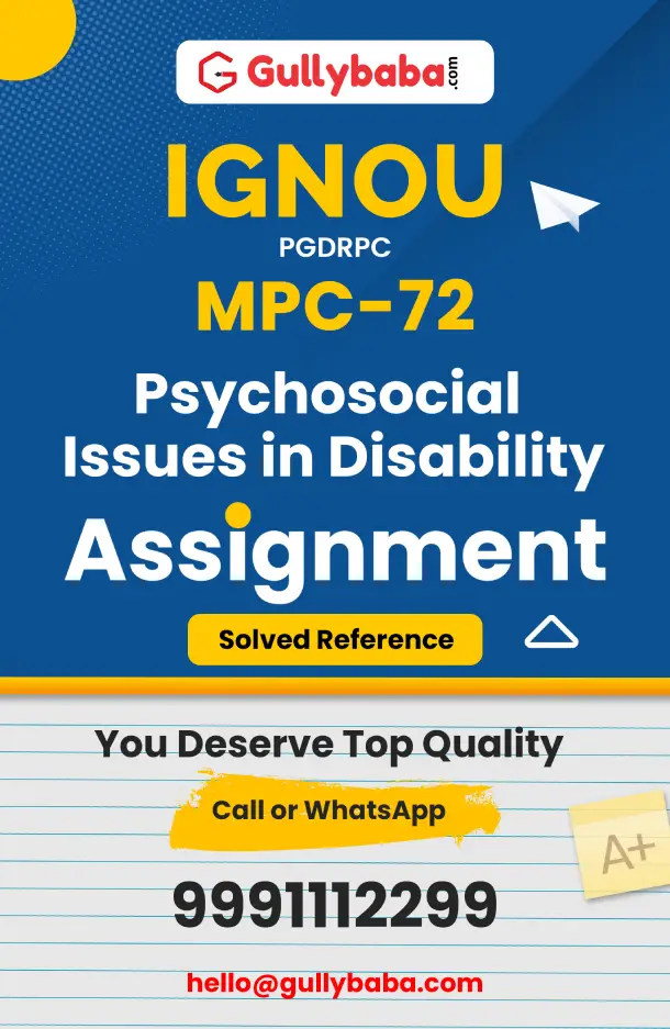 MPC-72: Psychosocial Issues in Disability