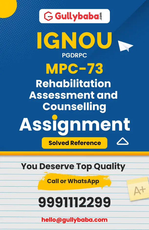 MPC-73: Rehabilitation Assessment and Counselling