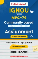MPC-74: Community based Rehabilitation