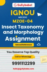 MZOE-04 : Insect Taxonomy and Morphology