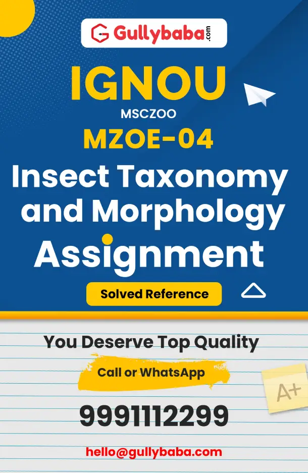 MZOE-04 : Insect Taxonomy and Morphology