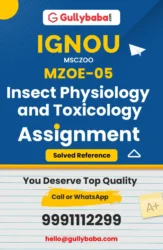 MZOE-05 : Insect Physiology and Toxicology