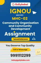 MHC-02: Community Organisation and Community Development