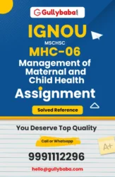 MHC-06 : Management of Maternal and Child Health