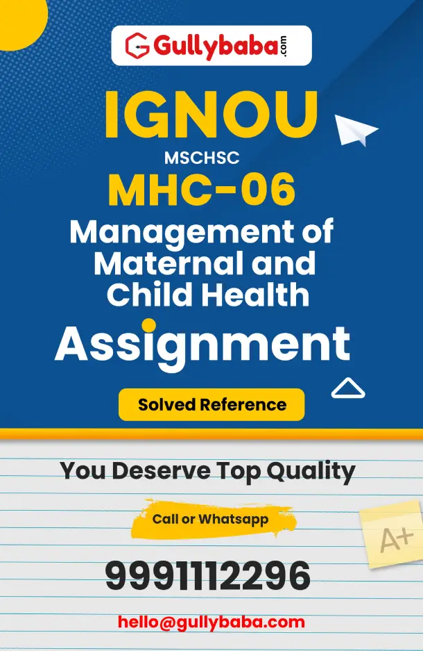 MHC-06 : Management of Maternal and Child Health
