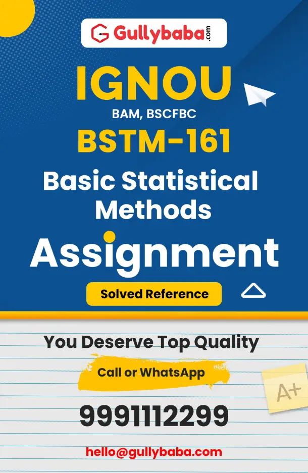 BSTM-161 : Basic Statistical Methods
