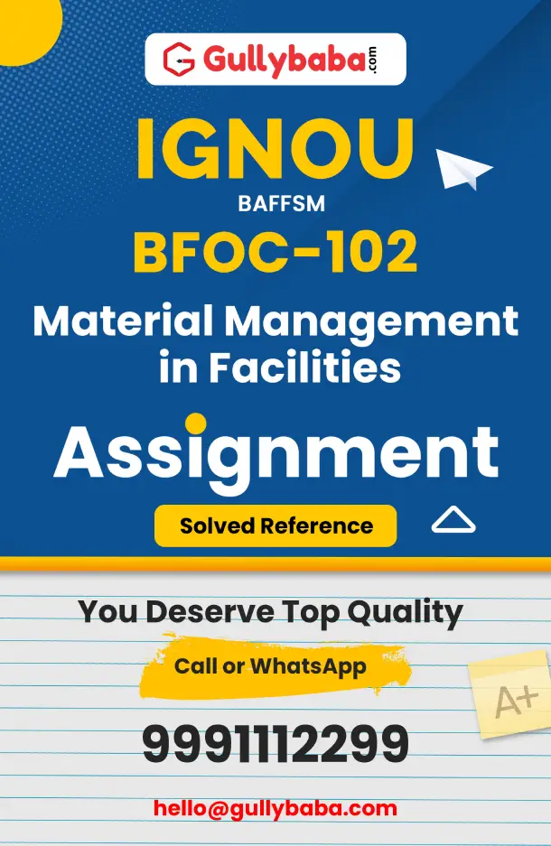 BFOC-102 : Material Management in Facilities