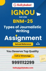 BNM-25 : Types of Journalistic Writings