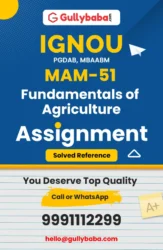 MAM-51: Fundamentals of Agriculture