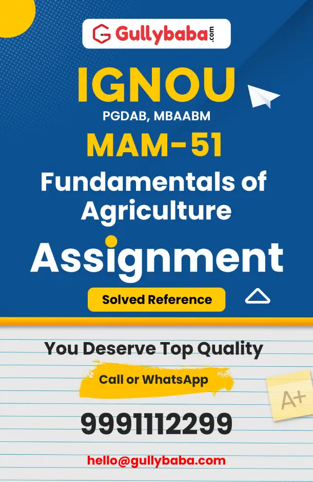 MAM-51: Fundamentals of Agriculture