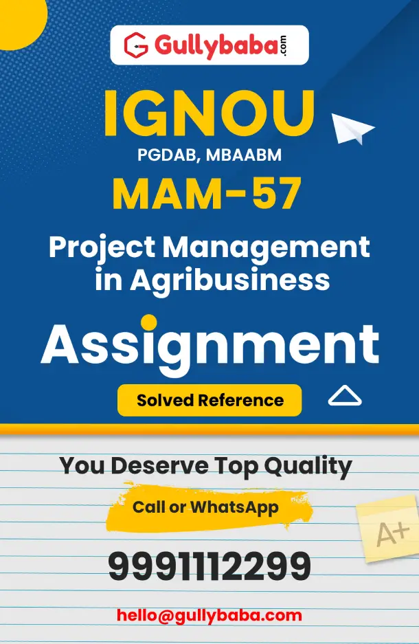 MAM-57 : Project Management In Agribusiness