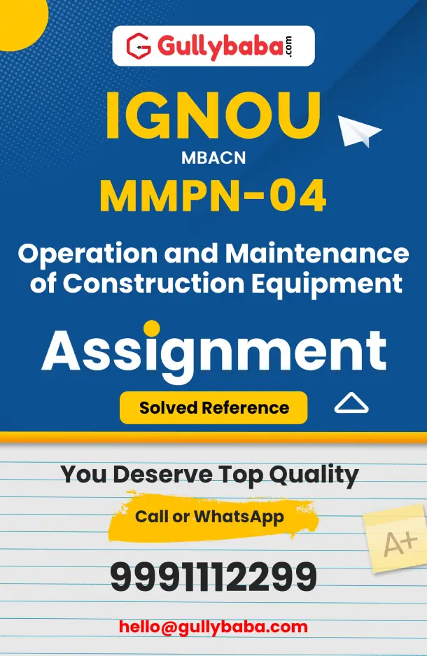 MMPN-04 : Operation and Maintenance of Construction Equipment